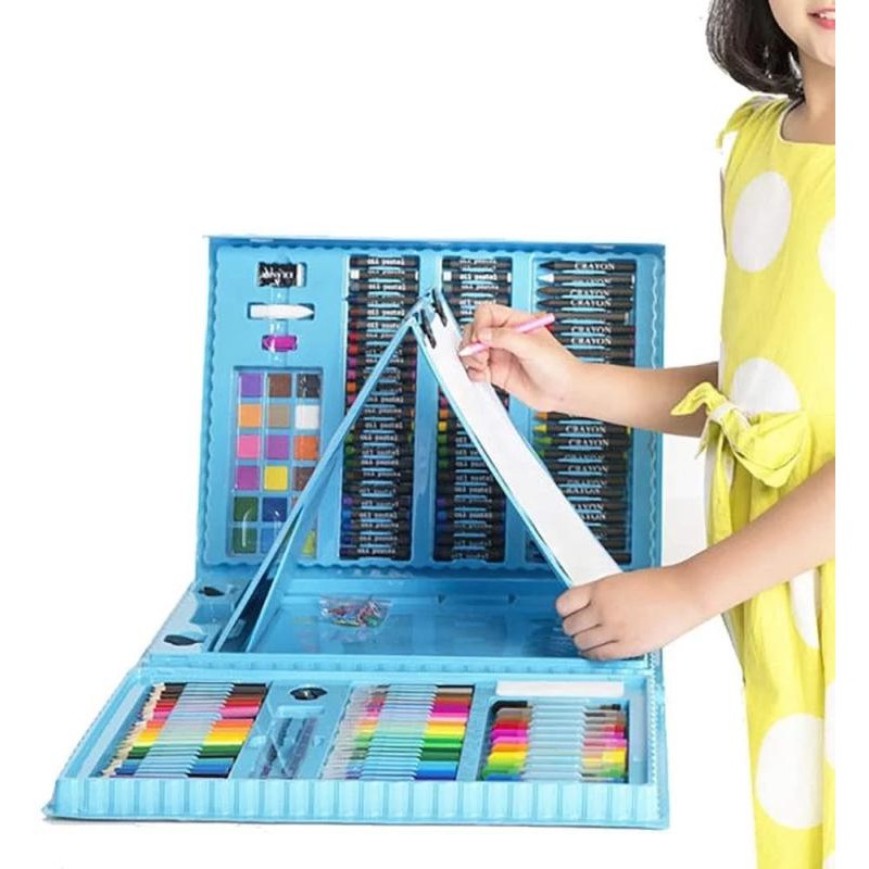 ภาพหน้าปกสินค้าชุดระบายสี สีเทียน สีพาเลท ชุดระบายสี 208 ชิ้น อุปกรณ์ระบายสี วาดภาพระบายสี อุปกรณ์ระบายสี ((สุ่มลาย)) จากร้าน luckyshop1999_ บน Shopee