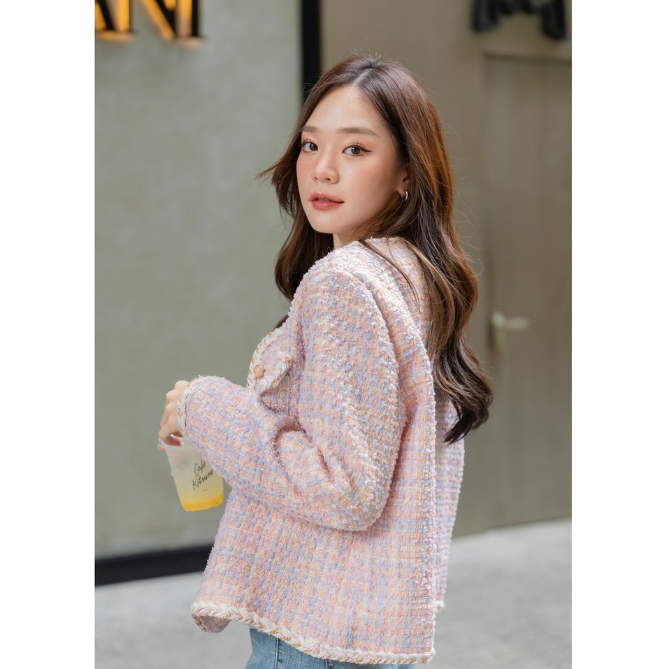 maison-cardigan-เสื้อคลุมคาร์ดิแกนสีชมพู-coatsweater