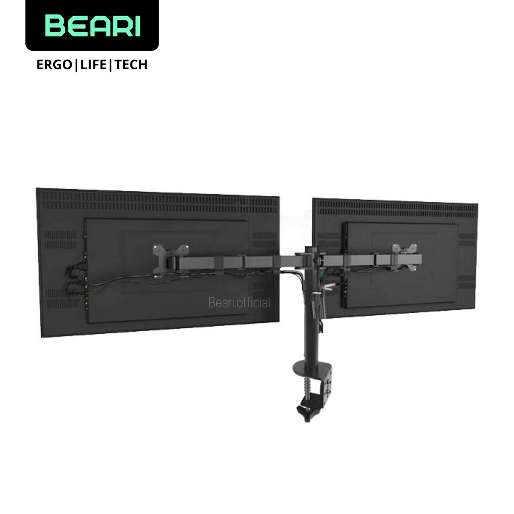 beari-twin-monitor-arm-2-จอ-ที่จับจอคอม-แขนจับจอ-ขาตั้งจอคอม-จอขนาด-17-27-ขาจับจอคอม-มอนิเตอร์-ergonomics