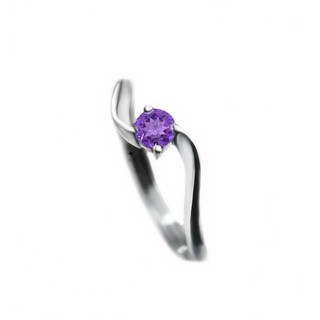 Finejewelthai-แหวนอะเมทิสต์-แหวนเงิน-แหวนพลอยแท้ แหวนประจำเดือนเกิด-Amethyst-Silver-Ring - R1073am