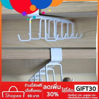 10 ตะขอตู้โลหะแขวนแขวนที่แขวนไว้Kitchen Storage Rack Metal Hanging Hook Hanger Organizer