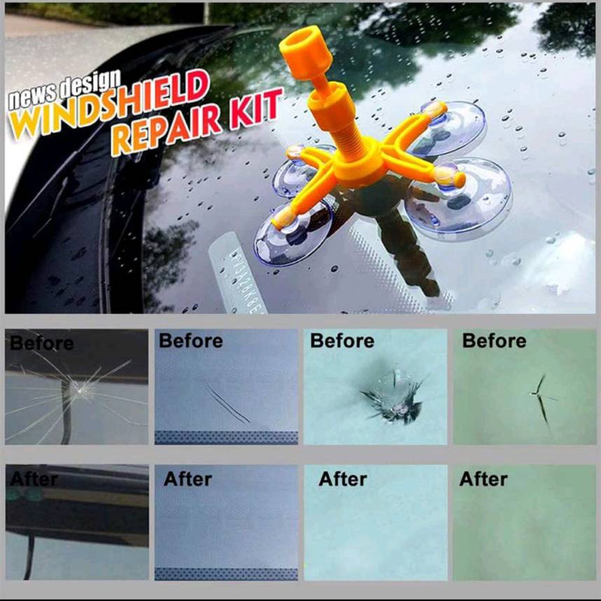 ชุดซ่อมกระจกแตกร้าว-อุปกรณ์ซ่อมกระจกแตกร้าว-พร้อมน้ำยาซ่อมกระจก-windshield-repair-kit