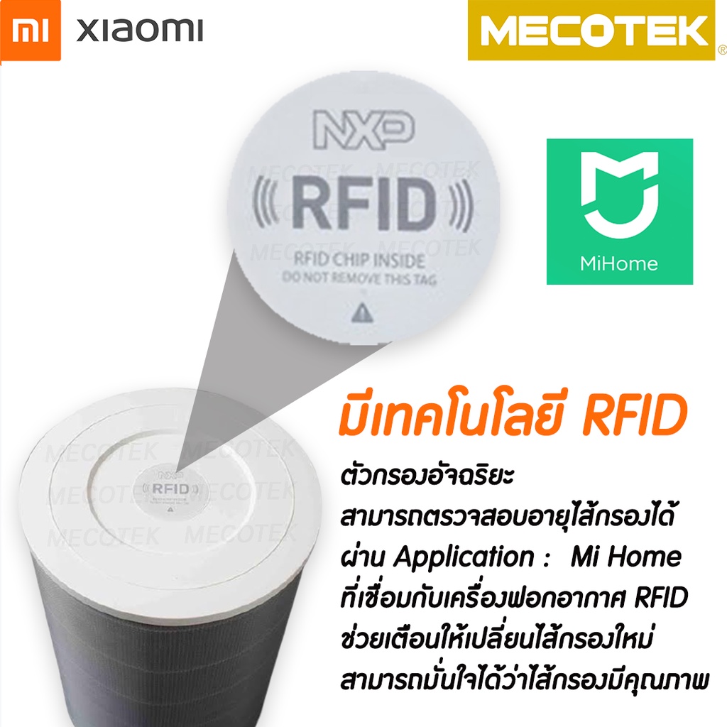 ภาพสินค้าราคาโปร  สีเทา hepa H13 (มี RFID) Xiaomi Mi Air Purifier Filter รุ่น 2S/2H/Pro/3H ไส้กรองอากาศ xiaomi 3c กรอง pm2.5 จากร้าน mecotek บน Shopee ภาพที่ 3