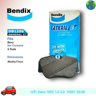 ผ้าเบรคผ้าดีสเบรค หน้า Benz เบนซ์ 190E 1.8,2.0 (W201) 82-92 ยี่ห้อ (เบนดิก Bendix GCT) DB1256 ( 1กล่อง = 4ชิ้น )