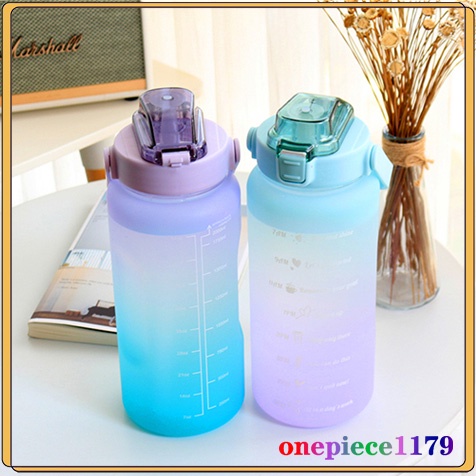 ขวดน้ำขนาด-2-ลิตร-กระบอกน้ำสุดฮิต-2000ml-พร้อมหลอด-มีมาตรบอกระดับน้ำ-ขวดน้ำดื่มพลาสติก-แบบพกพา