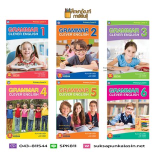 หนังสือเสริม ภาษาอังกฤษ GRAMMAR CLEVER ENGLISH ป.1 - ป.6 (พว)