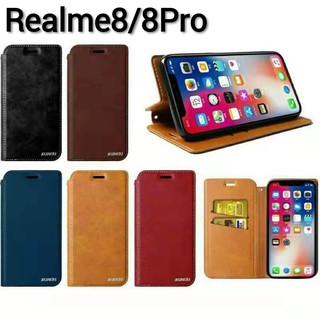 A95 4G/Realme8 5G/4G/Realme8Pro/Realme C11 2021/Realme C21/A74 5G/Reno5Pro 5Gเคสฝาพับ แบบแม่เหล็กเปิดปิด เก็บนามบัตรได้