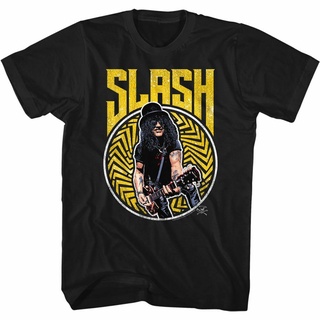 เสื้อคู่รัก - ผู้ชายฤดูร้อนเสื้อยืด Slash Guns N Roses Bold N สีเหลืองสีดําเสื้อยืดลําลองผ้าฝ้ายสํา