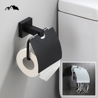 [TI-18T] Toilet Paper Holder ที่แขวนทิชชู่ ติดผนัง มีฉากกั้น อลูมิเนียม สีดำ Nordic Style