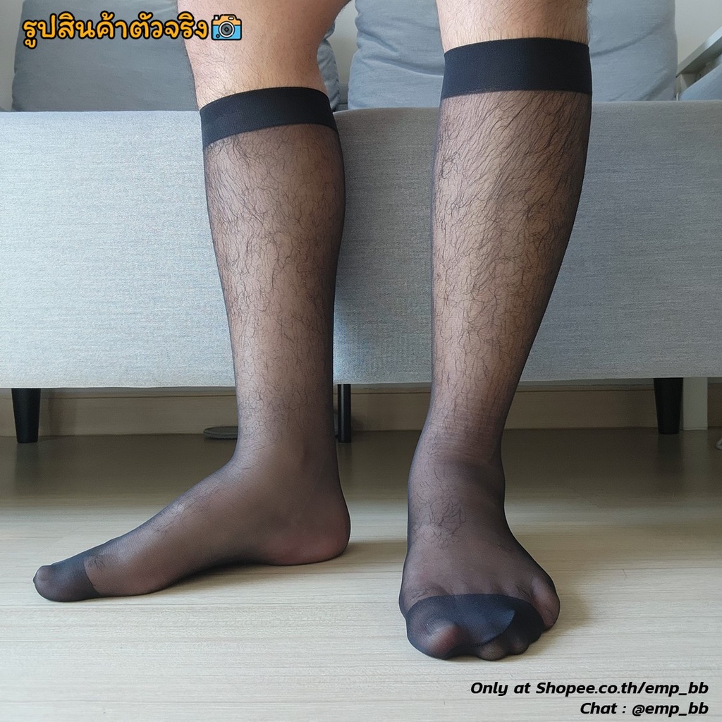 พร้อมส่ง-ถุงเท้าทำงาน-ถุงเท้าทำงานผู้ชาย-mens-sheer-socks-nylon-spandex-ถุงเท้าชุดสูท-600-สีดำ