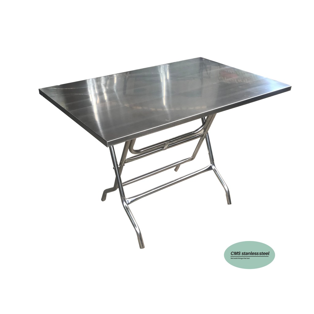cms-โต๊ะพับสเตนเลส-ขนาด-113-73-ซม-ความสูง-75-ซม-พื้นโต๊ะสเตนเลสแผ่นความหนา-0-8-มม-ขาโต๊ะท่อสเตนเลส-1-นิ้วหนา1-มม
