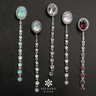 Silvery by Ar-Kang  ✨Swarovski Earrings ต่างหูเพชรอัญมณี Swarovski  ดีไซน์​สุดหรู และสวยมาก​