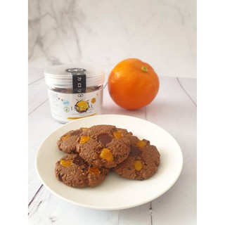18KCal คุกกี้แคลอรี่ต่ำ : คุกกี้รสส้มดาร์คชอคโกแลต 25 kcal/ชิ้น Orange Dark Choc Cookies (S) #ขนมคลีน   #แคลต่ำ