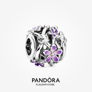 Pandora จี้ฉลุลายดอกเดซี่ สีม่วง ของขวัญวันเกิด สําหรับสุภาพสตรี p825