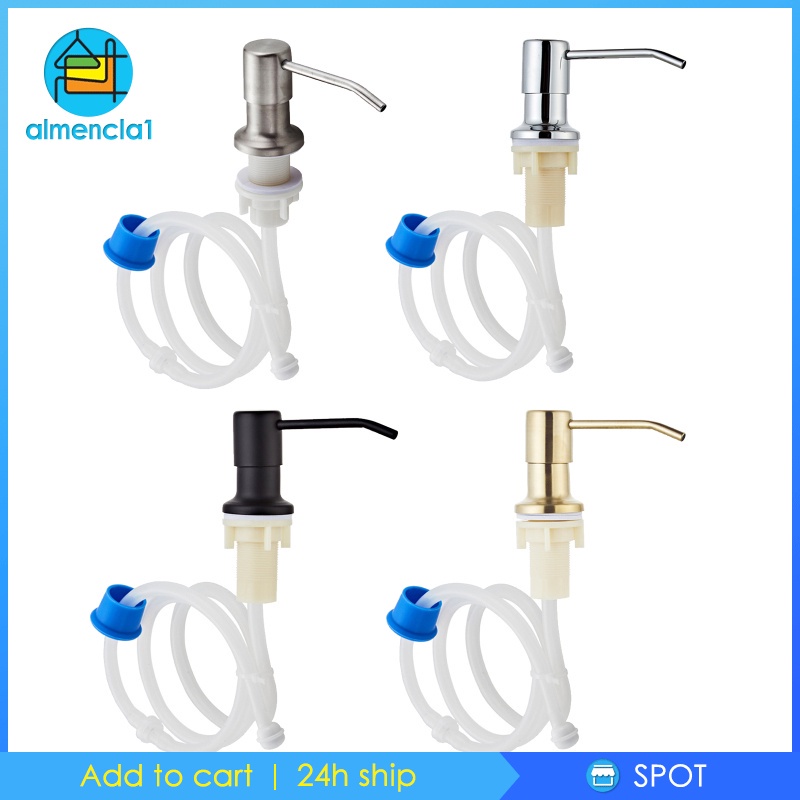พร้อมสต็อก-almencla1-stainless-steel-sink-soap-dispenser-pump-head-w-extension-silicone-tube-silver