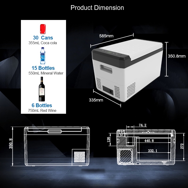 ตู้แช่-car-fridge-ตู้เย็นเคลื่อนที่แคมป์ปิ้งกลางแจ้ง-dc12v-24v-220v