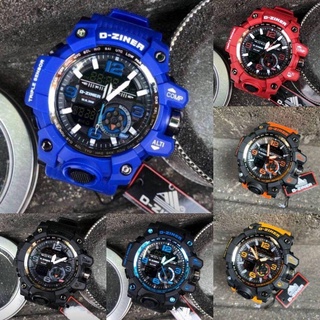 นาฬิกาข้อมือผู้ชาย D-ZINER 2ระบบฟังก์ชันครบ กันน้ำได้ดี พร้อมกล่องใส 7 สี