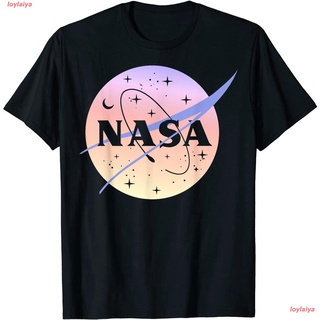 loylaiya องค์การนาซา เสื้อผู้ชาย เสื้อผู้หญิง NASA Logo Pastel Light Color Fade T-Shirt เสื้อยืดพิมพ์ลาย cotton เสื้อยืด