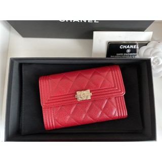 New chanel medium wallet red HL29