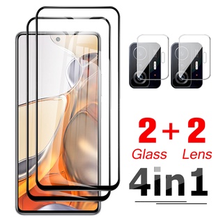 4in1 Full Tempered Glass For Xiaomi Mi 11 T Protective Film On Mi11 11T Pro Mi11t 11tpro Camera Lens Protection Screen Protector