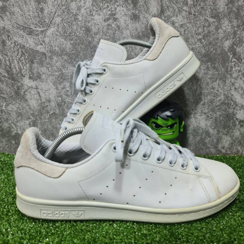 Adidas Originals Stan Smith Triple White Suede Heel Reflective S80249 Size  44.5_28.5cm.แท้💯% | Shopee Thailand