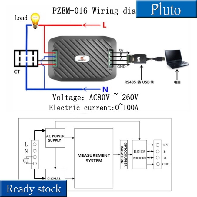 new-ac-power-meter-energy-meter-220v-100a-rs485-modbus-electricity-kwh-meter-for-homekit-pzem-016-with-split-ct