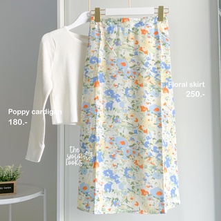 สินค้า Theyourlooks ♡ พร้อมส่ง Floral graphic skirts กระโปรงยาว พิมพ์ลายดอกไม้ ☁️🥣🧊