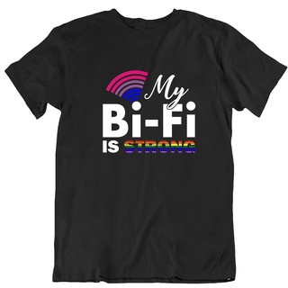เสื้อยืดผ้าฝ้ายเสื้อยืด Bi-Fi Is Strong (18) Pride LGBT สําหรับผู้ชายL XL  XXL 3XL