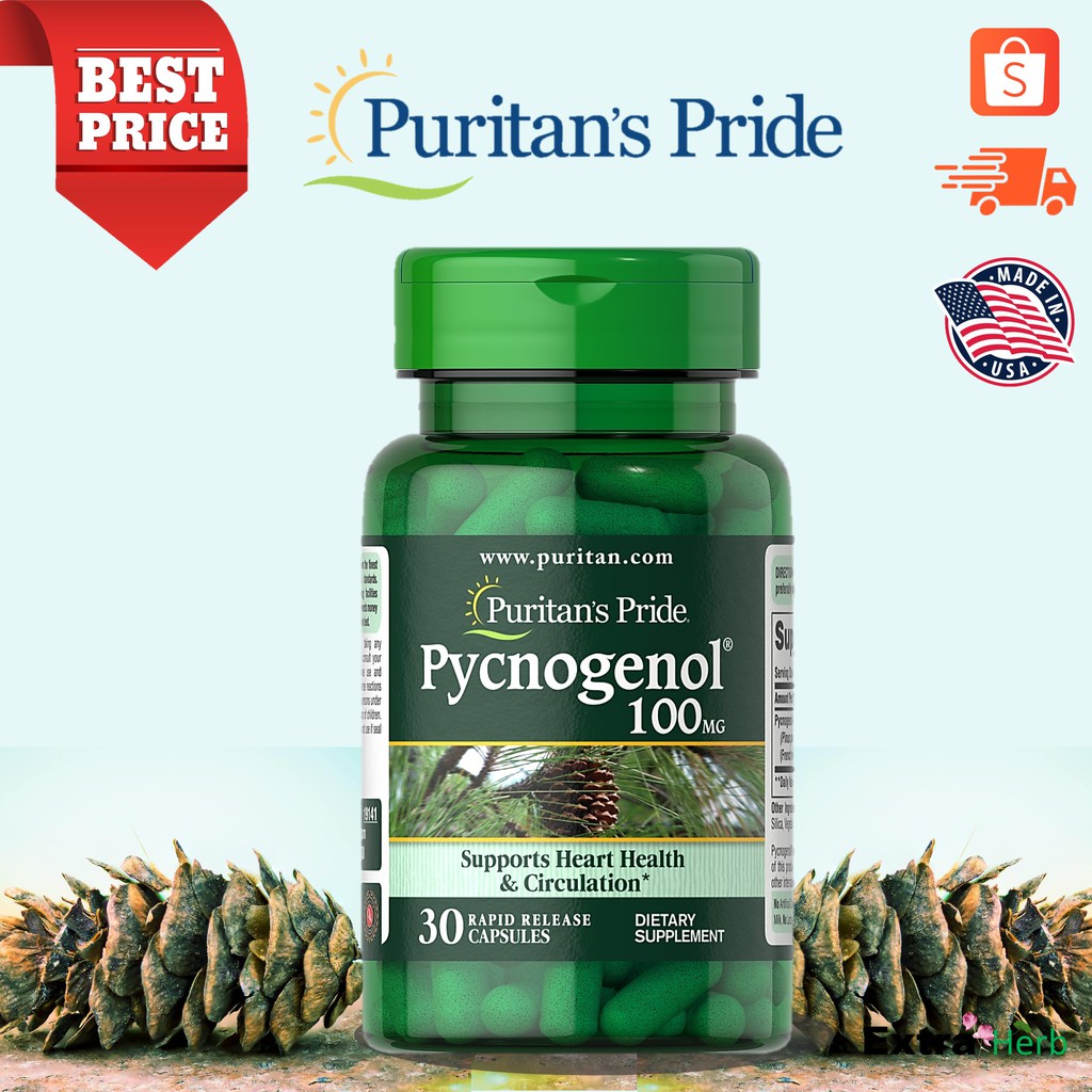 ภาพหน้าปกสินค้าต่อต้านอนุมูลอิสระ Pycnogenol 100 mg 30 Capsules