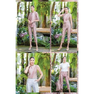 ภาพขนาดย่อของภาพหน้าปกสินค้าCarisa กางเกงขายาว สามส่วน ระบายสามารถถอดออกได้ค่ะ ไทยประยุกต์ ผ้าไหมแพรทิพย์ ลายไทย จากร้าน carisasiam บน Shopee ภาพที่ 7
