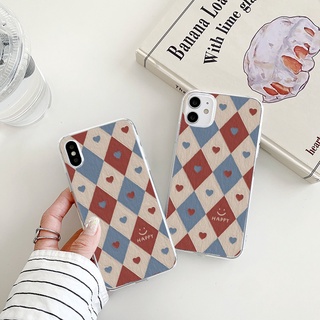 rhombus love เคสไอโฟน 14 promax se2020 8พลัส cute 7 8 plus iPhone 11 12 13 pro max phone case Xr Xs X max เคส นิ่ม