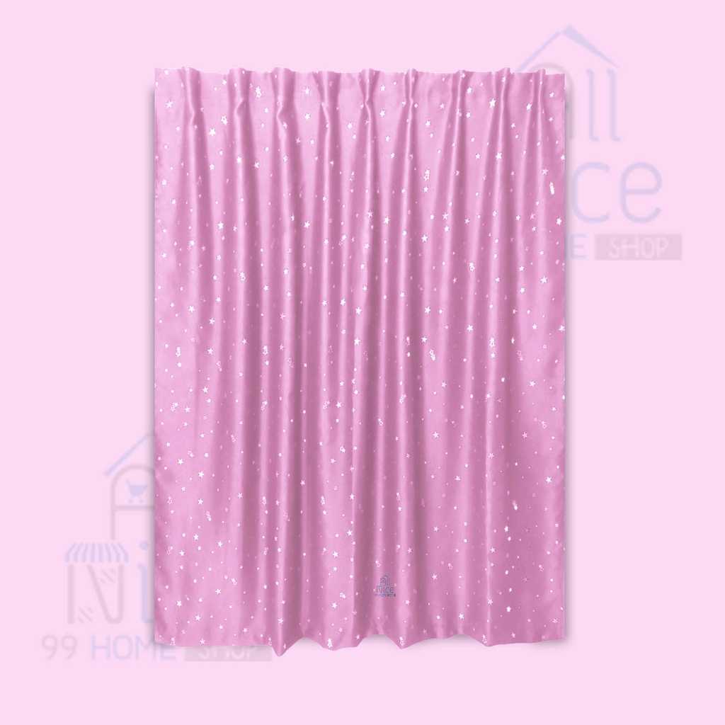 curtain-ม่านกันแสงuv-ลายดาวแบบติดผนังแบบไม่ต้องใช้ราว-ผ้าม่านไม่ต้องเจาะผนัง