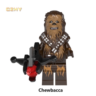 Chewbacca บล็อกตัวต่อฟิกเกอร์ Star war Mandalorian Rey Palpatine Skywalker ขนาดเล็ก ของเล่นสําหรับเด็ก