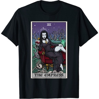 เสื้อยืดโอเวอร์ไซส์เสื้อยืด พิมพ์ลาย The Empress Tarot Card Halloween Vampire Gothic Horror Witch สําหรับผู้ใหญ่S-3XL