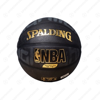 ภาพหน้าปกสินค้า[ของแท้ 100%] พร้อมส่ง‼ ลูกบาสยาง Spalding  NBA Highlight (ดำ-ทอง) ไซส์ 5 ที่เกี่ยวข้อง