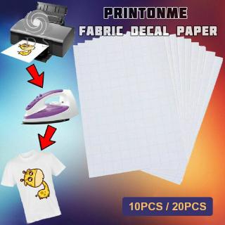 10/20pcs Fabric Transfer Decal Paper Heat Transfer for T-shirt Light Color Clothing