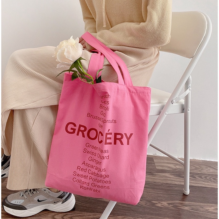 กระเป๋าผ้า-grocery-สีพื้น