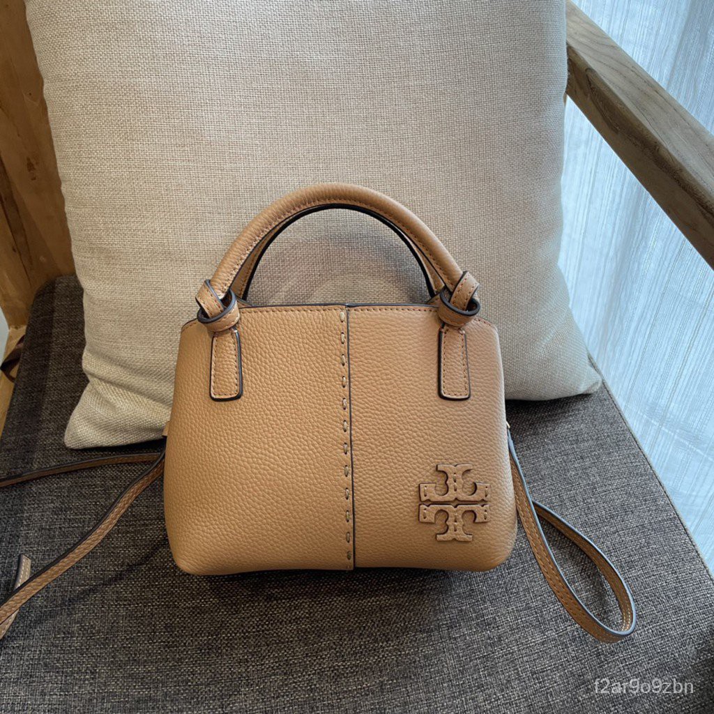 Thailand Hot Tory Burch McGraw mini satchel women s bag one shoulder classic tumbled leather crossbody bag Shopee Thailand