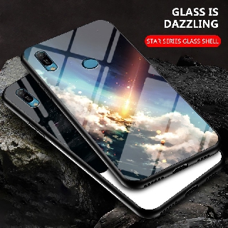 กรณี Huawei Y6s ฝาครอบกรณี Gradient Starry Glass Casing เคสโทรศัพท์ Huawei Y6s Y 6s HuaweiY6s Back Cover