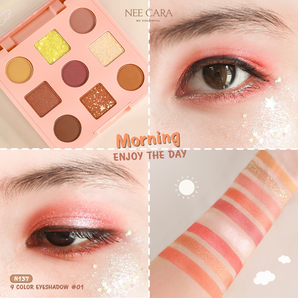 นีคาร่า-อายแชโดว์-อายแชโดว์พาเลต-9สี-n137-ของแท้100-nee-cara-9-color-eyeshadow