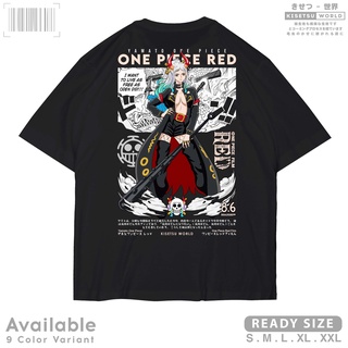 เสื้อยืดสีขาวเสื้อยืด พิมพ์ลายมังงะญี่ปุ่น One PIECE RED FILM YAMATO x A2517 KisetsuS-4XL