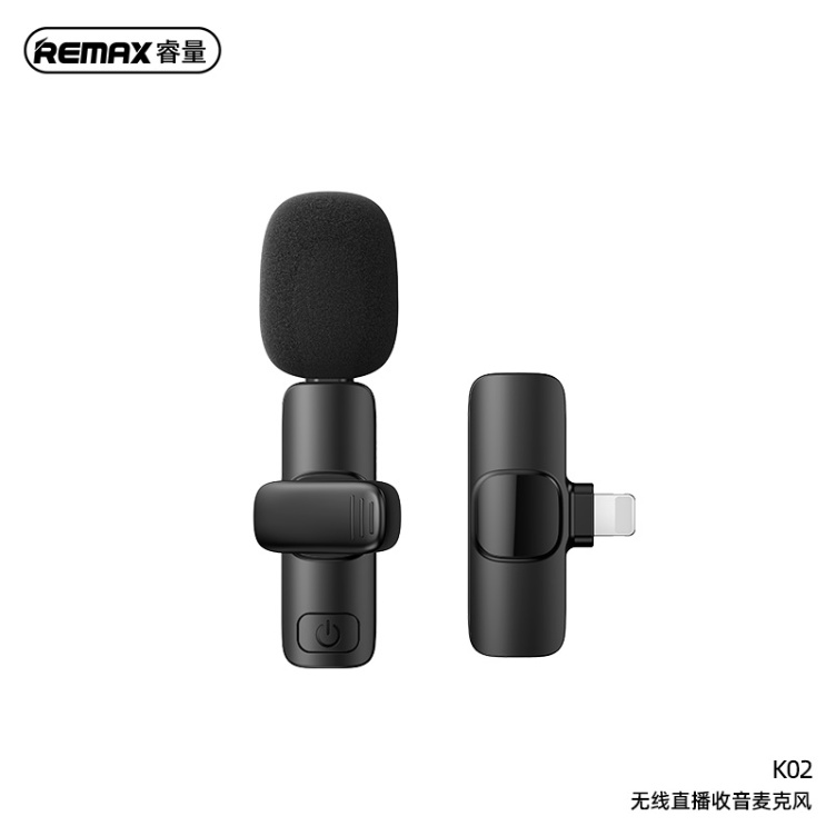 remax-k02-ไมโครโฟนไร้สาย-ip-type-c-ไมโครโฟนหนีบปกเสื้อ-wriless-live-stream-microphone-พร้อมส่ง