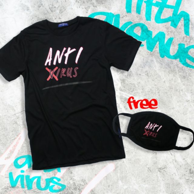 5thave-เสื้อ-anti-virus-t-shirt-แถมฟรีหน้ากากผ้า-dry-techสุดเท่
