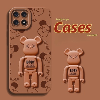 เคสโทรศัพท์มือถือ ซิลิโคน ลายหมีน่ารัก พร้อมขาตั้ง สําหรับ Samsung S22 S21 S20 Plus Note 20 Ultra S20 FE