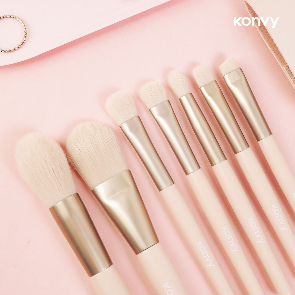 ภาพประกอบของ Konvy Novice Portable Makeup Brush Set Pink  คอนวี่ เซทแปรงแต่งหน้าสีชมพู 7 ชิ้น มาพร้อมกระเป๋าหนังสีชมพู.