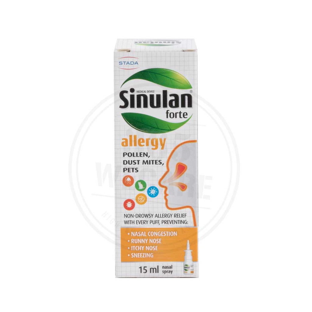 Sinulan Forte Allergy 15ml. Spray สเปรย์พ่นจมูกลดอาการภูมิแพ้ 365wecare ...