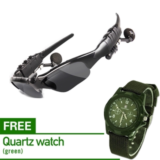 [แถมนาฬิกาWB-06] แว่นกันแดดบลูทู ธ ไร้สายที่มีสไตล์สามารถรับ / วางสายเพื่อฟังเพลงมีไมโครโฟนในตัว