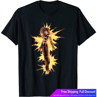 Marvelเสื้อยืดแขนสั้น Marvel X-Men Phoenix Jean Grey On Fire Graphic T-Shirt Marvel Mens Womens T-shirts3OM