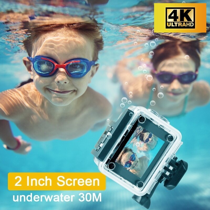 ราคาและรีวิวกล้องติดหมวกกันน็อคกันน้ำ Sport Cam 4K UHD with WIFI (Sports / Action Camera) กันน้ำ 30m