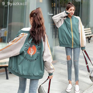 เตรียมจัดส่ง❏แจ็คเก็ตฤดูใบไม้ผลิและฤดูใบไม้ร่วงผู้หญิง เสื้อแจ็คเก็ต 2020 ใหม่นักเรียนเกาหลีสไตล์อินเทรนด์ผู้หญิงผู้ชาย